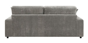 English Elm Tavia Gray Corduroy Reversible Sectional Sofa with 6 Pillows, Pocket Coil Seats, Modern L-Shape B2726P271002