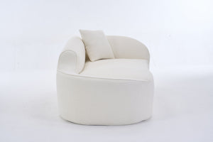 English Elm Ly-048 Sculpted Chenille Chaise Lounge Convertible Sleeper Sofa for Modern Living Spaces Milk White W2231P401698