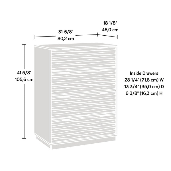 English Elm 4-Drawer Chest In Sleek White Finish With Gold-Tone Accents – Stylish Storage For Any Room! B356P402713