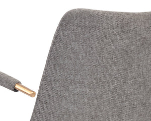 Sunpan Andres Swivel Dining Armchair – Elegant Industrial Design with Gold Legs for Stylish Dining Spaces Belfast Koala Grey