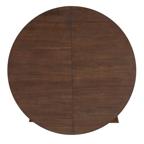 English Elm Trexm Retro 5 Piece Extendable Round Dining Set with Button Tufted Upholstered Chairs Walnut ST000094AAD-2026