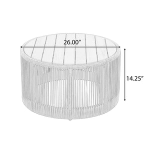 English Elm Christopher Knight Home® - Outdoor Rattan & Acacia Wood Coffee Table - Stylish Patio Furniture For Garden, Balcony & Home N770P298632B