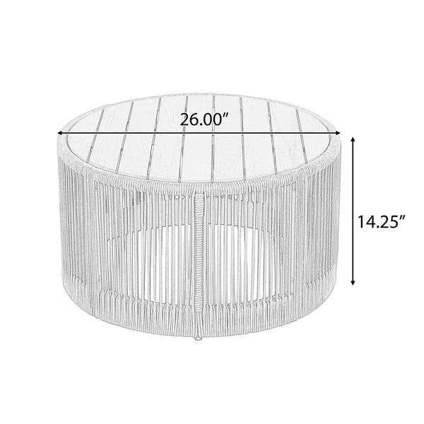 English Elm Christopher Knight Home® - Outdoor Rattan & Acacia Wood Coffee Table - Stylish Patio Furniture For Garden, Balcony & Home N770P298632B