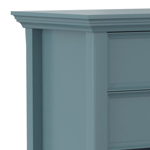 English Elm Amherst French Blue Solid Wood Nightstand with Open Shelf and Bronze Hardware B136P488703