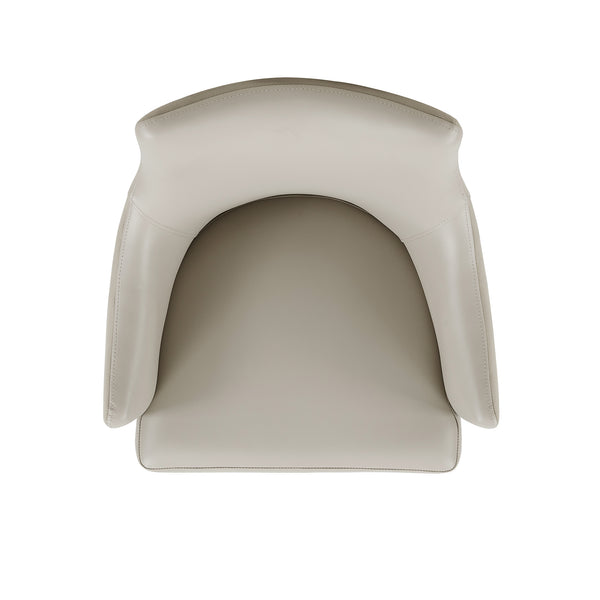 English Elm Connie Stylish Light Gray Vegan Leather & Velvet Armchair - Fully Assembled Comfort & Support B365P397821