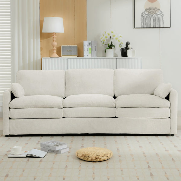 English Elm 101.2" Modular Chenille Sectional Sofa with Tufted Cushions and Deep Seating for Living Room Beige N719S001922A