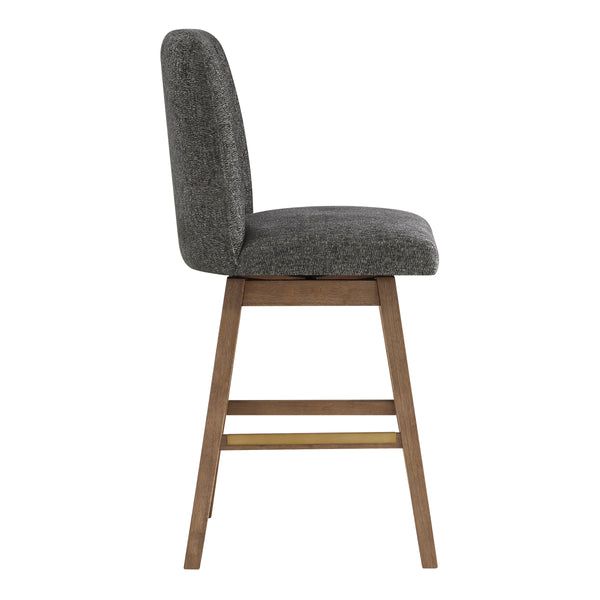 OSP Home Furnishings Finley 30" Swivel Barstool - Set of 2 Charcoal/Med Oak