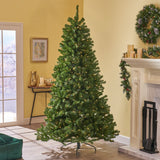 Christopher Knight Home® - Noble House - 7-foot Noble Fir Pre-Lit Clear String Light Hinged Artificial Christmas Tree