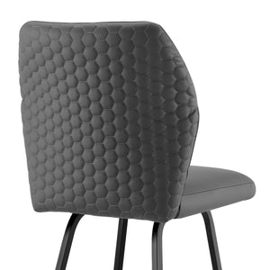 English Elm Mirano Stylish Gray Faux Leather Bar Stool With Sturdy Black Metal Frame – Perfect For Any Space! B2736P268620