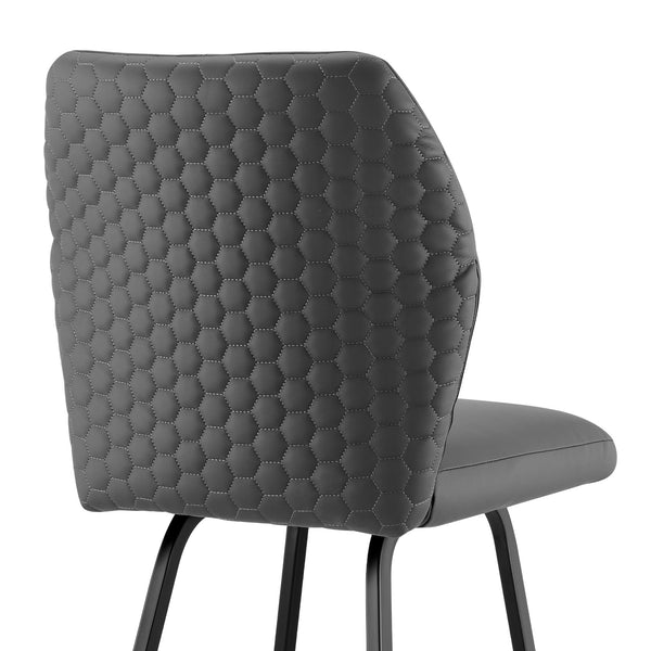 English Elm Mirano Stylish Gray Faux Leather Bar Stool With Sturdy Black Metal Frame – Perfect For Any Space! B2736P268620