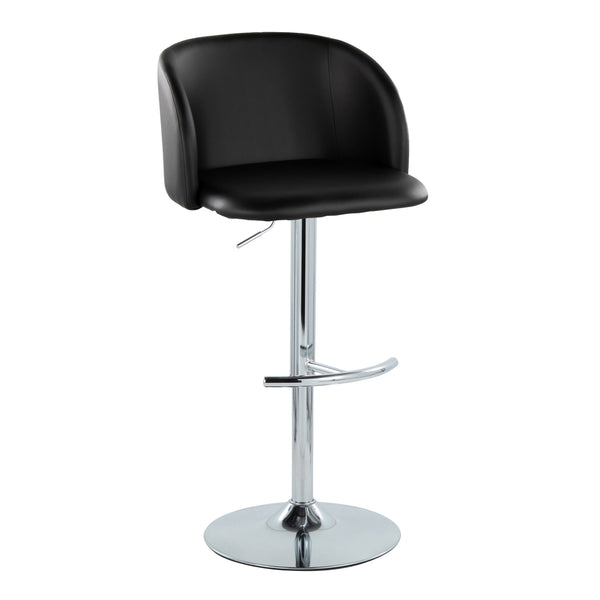 English Elm Adjustable Swivel Barstools with Chrome Base and Faux Leather Seats for Kitchen or Bar Set of 2 B202S01970