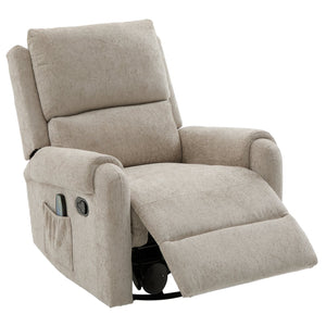 English Elm Manual Recliner Swivel Rocker Massage Chair Chenille Nursery and Living Room Seat Oatmeal N763P347287O