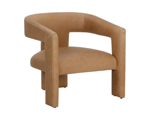 Sunpan Cobourg Lounge Chair - Luxurious Modern Design in Ludlow Sesame Leather with Exceptional Comfort