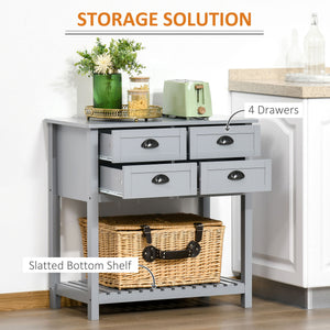 English Elm Homcom Stylish Coffee Bar Cabinet With 4 Drawers & Slatted Shelf - Perfect For Kitchen & Living Room! W2225P217412