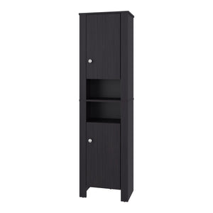 English Elm Wenge Wall-Mounted Washbasin Cabinet 63.3" High, Melamine Finish, Closed Storage for Sleek Organized Bath Space B062P389907