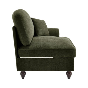 English Elm Sofa Sculptural Chenille Sectional with Detachable Skirt and Organic Curved Design W3041P332636