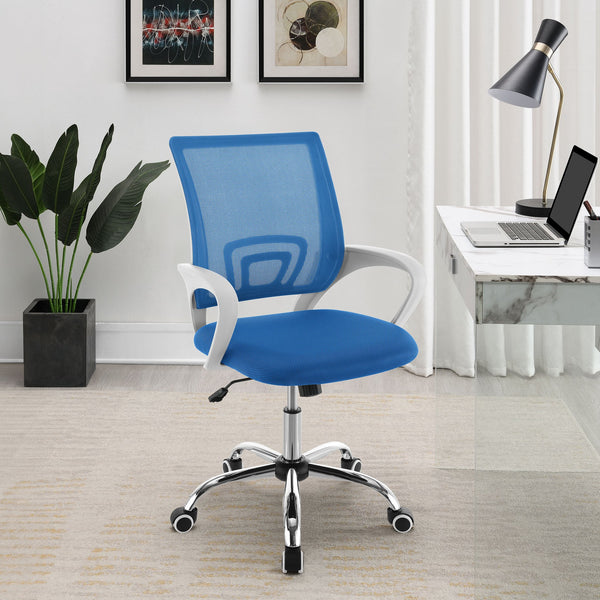 English Elm Anaheim Breathable Mesh Upholstered Office Chair with Padded Seat, Height & Arm Adjustments, Blue B062P299806