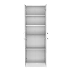English Elm Kitchen Pantry Tall Cabinet 71" H with 4 Doors and 5 Adjustable Shelves for Organized Storage and Laundry White 42.91 L x 28.74 W x 5.12 H B097P221377