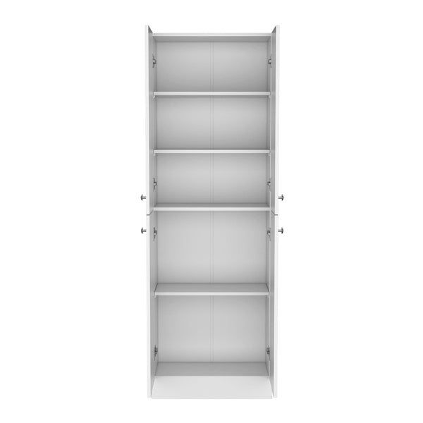 English Elm Kitchen Pantry Tall Cabinet 71" H with 4 Doors and 5 Adjustable Shelves for Organized Storage and Laundry White 42.91 L x 28.74 W x 5.12 H B097P221377