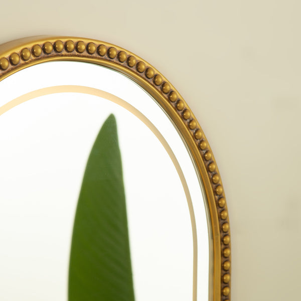 English Elm 20'' Avri Mirror - Golden Beaded Arch LED Vanity Mirror with 3 Color Temperatures for Stylish Rooms W2615P346499