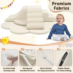 English Elm Soft High-density Foam Climbing Blocks 6-piece Toddler Play Set for Playroom Beige N710P414923K