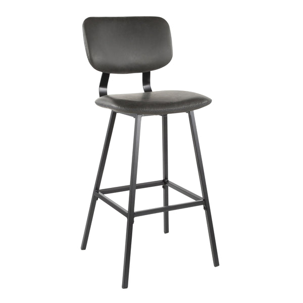 English Elm Foundry Industrial Barstools Set of 2 Faux Leather Curved Back Urban Loft Seating B202P222395