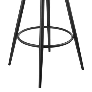 English Elm Lacey Swivel Barstool Matte Iron Base Faux Leather Seat Mid-century Kitchen Bar Black B2736P464813