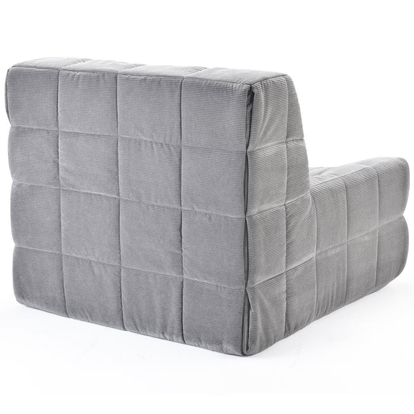 English Elm Bean Bean Bag Chair for Adults with Ottoman Filled with High-Density Memory Foam for Superior Comfort and Support Grey T3623P408793