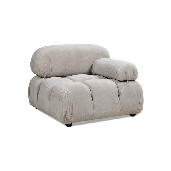 English Elm Jennifer Taylor Home - Marcel Luxurious 36" Bubble Modular Lounge Arm Chair with Bouclé Upholstery and Eucalyptus Frame Gray B2719P238258