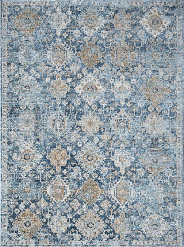 English Elm Noble Blue 5'3" X 7'3" Area Rug – Elegant Navy Low-Pile Design For Living Rooms & Entryways B186P181081