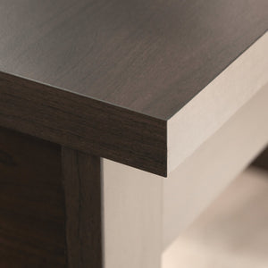 English Elm Desk, Elegant Brown Finish With Storage Drawers And Cable Management For Home Office Or Study B356P367914