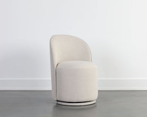 Sunpan Cavoli Swivel Dining Chair - Stylish Curved Design, Fully Upholstered for Ultimate Comfort and Elegance Effie Linen
