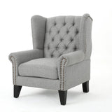 Christopher Knight Home® - Noble House - Laird Traditional Winged Grey Fabric Accent Chair