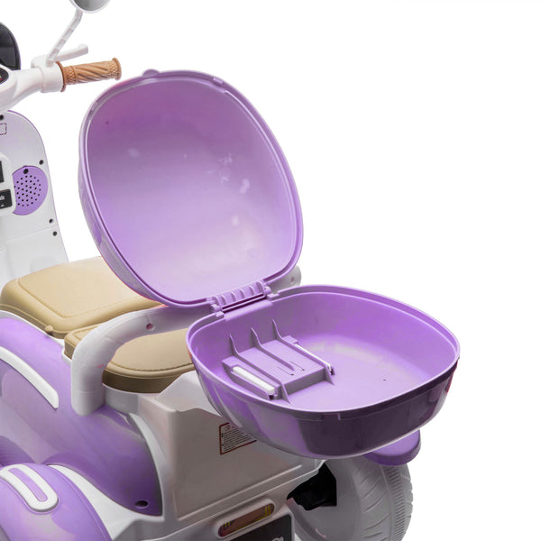 English Elm 12v Dual Motor Two Seater Kids Electric Ride on Trike with Bluetooth and Foldable Parent Seat W1578P295836