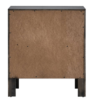 English Elm Rustica Modern Gray Laminate Nightstand with Dovetail Drawer and Architectural Facade B078P473033