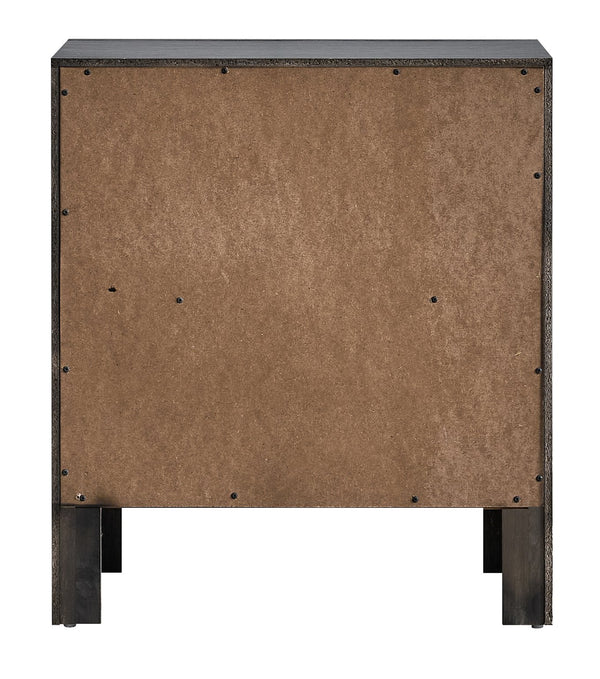 English Elm Rustica Modern Gray Laminate Nightstand with Dovetail Drawer and Architectural Facade B078P473033