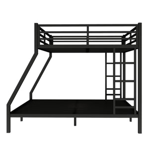 English Elm Metal Queen Over King Bunk Bed – Heavy-Duty, Space-Saving Design For Teens & Adults, Black Finish W1580S00072