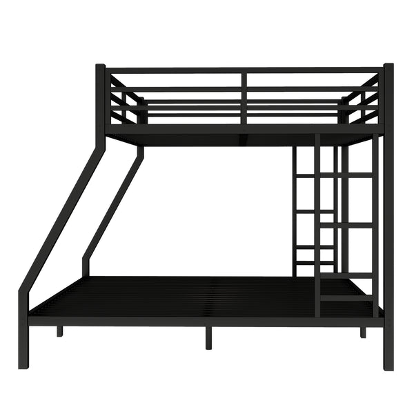 English Elm Metal Queen Over King Bunk Bed – Heavy-Duty, Space-Saving Design For Teens & Adults, Black Finish W1580S00072