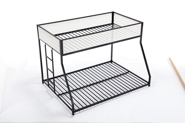 English Elm Adam Twin Over Full Metal Bunk Bed In Black – Safe, Space-Saving Design With Easy Climb Ladder & Guardrails B083P170085