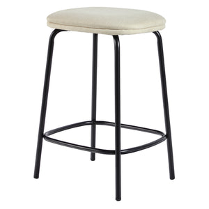 English Elm Walker Edison - Modern Counter Stool Set of 2 with Upholstered Foam Seats, Powder-Coated Steel, Stable Levelers Ivory 30.75 L x 21.75 W x 5.75 H B185P168932