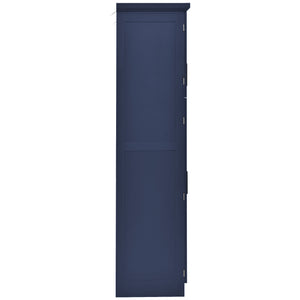 English Elm [assembly Included] Topmax Shaker Pantry Cabinet Tall Mdf Kitchen Storage with Pull-out Trays Blue SP000099AAC