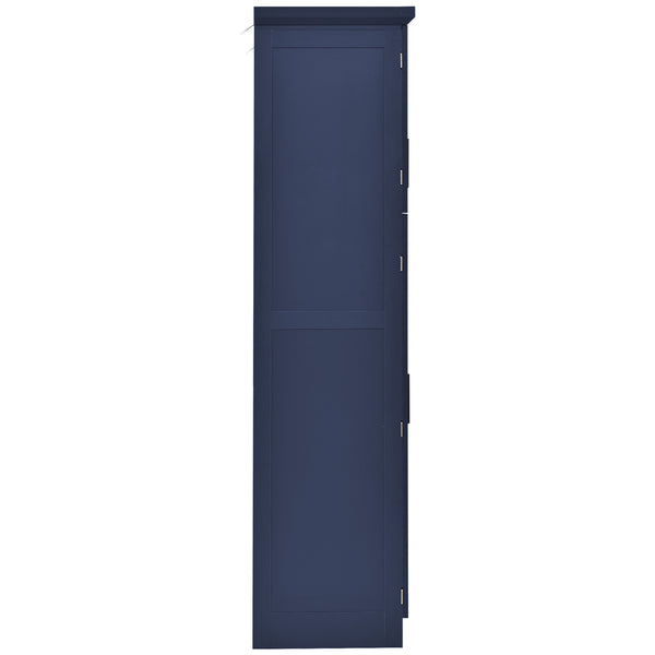 English Elm [assembly Included] Topmax Shaker Pantry Cabinet Tall Mdf Kitchen Storage with Pull-out Trays Blue SP000099AAC