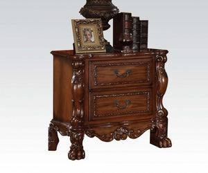 English Elm Traditional Nightstand with Floral Decals and Rope Moldings, Crown Molding Accent, Charming Princess Appeal Cherry 22 L x 34 W x 29 H B2741P324885