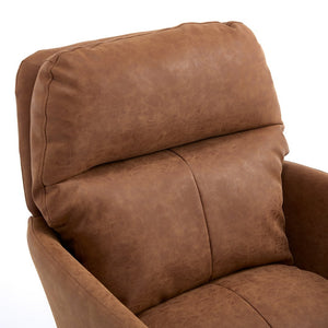 English Elm Artificial ergonomic PU leather office chair with high-density foam, stain-resistant, adjustable height support and modern minimalist design for home and workspace comfort Brown W2311P282361