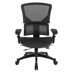 OSP Home Furnishings Big Tall Ergonomic Manager Chair with Lumbar Support Breathable Mesh Seat for Office 639-T11763