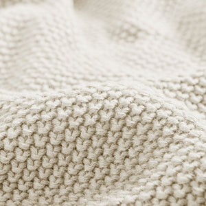 JLA Home INK+IVY - Blanket INK+IVY Bree Knit Throw — Ultra-Soft 100% Acrylic Knit with Cottage Texture, Machine Washable Ivory II51-724