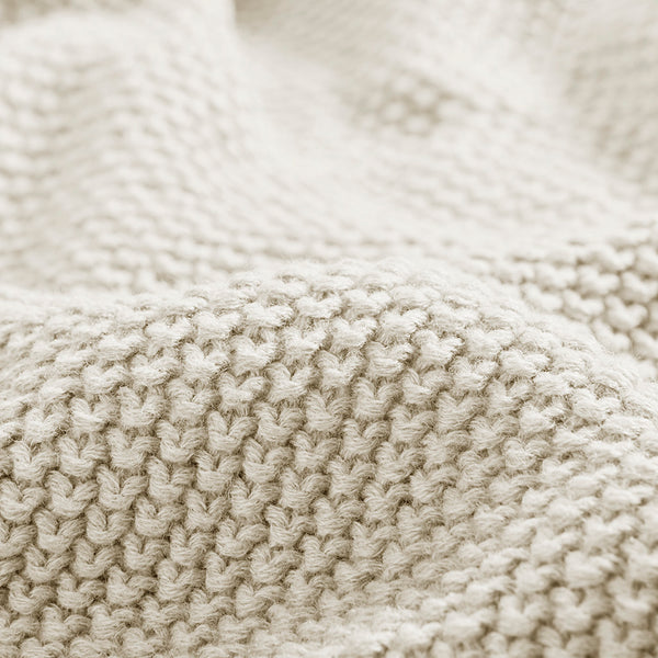 JLA Home INK+IVY - Blanket INK+IVY Bree Knit Throw — Ultra-Soft 100% Acrylic Knit with Cottage Texture, Machine Washable Ivory II51-724