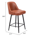 Keppel Swivel Counter Stool Brown 109972 Zuo Modern