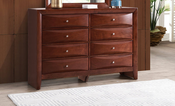 English Elm Marilla Modern G1503-D Dresser with Beveled Molded Resin Fronts, Dovetailed Drawers, Fully Assembled Cherry 43 L x 61 W x 19 H B078108047