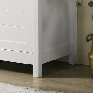 English Elm Clara Farmhouse Storage Cabinet White Oak Slatted Panel Doors Adjustable Shelves B2749P413238